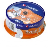 Verbatim 43538 DVD-R 4.7 GB 16x CB/25 Ink Print